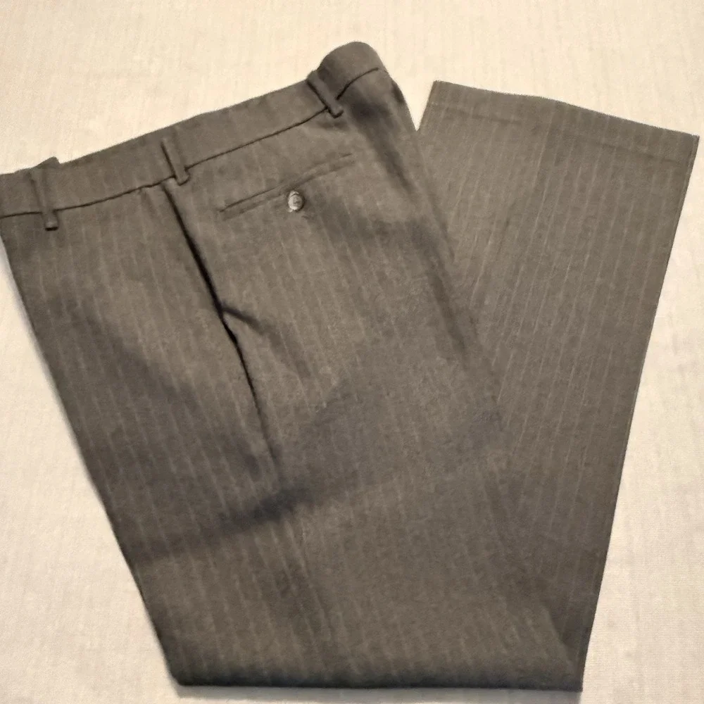 Vintage Levis Action Slacks Mens Gray Pinstripe 2 Piece Suit Blazer Pants